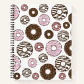 Carnet Motif De Donuts, Donuts Roses, Donuts Brown (Devant)