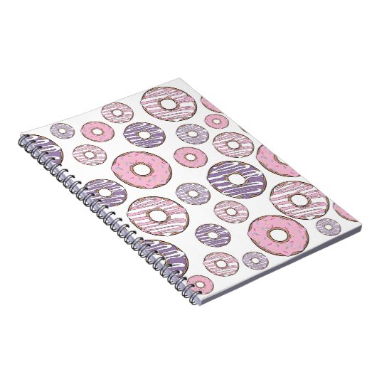 Carnet Motif De Donuts, Donuts Roses, Donuts Violets (Côté Droit)