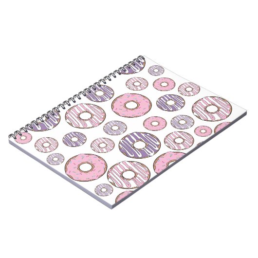 Carnet Motif De Donuts, Donuts Roses, Donuts Violets (Côté gauche)