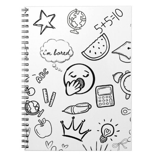 Carnet Motif de doodle à main ironique (Devant)