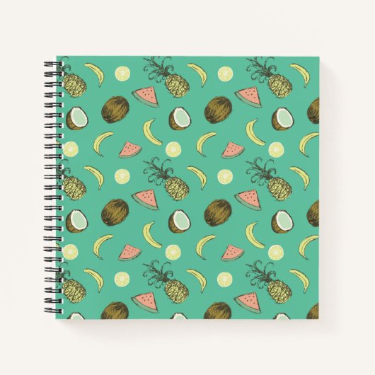 Carnet Motif de doodle de fruits tropicaux (Devant)