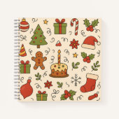 Carnet Motif de doodle de Noël joyeux (Devant)