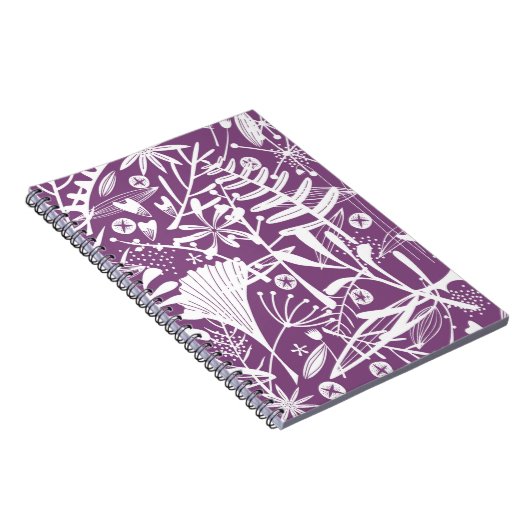 Carnet Motif de feuillage pourpre botanique (Côté Droit)