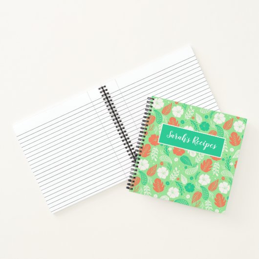 Carnet Motif de feuillage vert et orange (Intérieur)