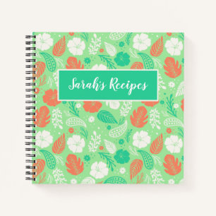 Carnet Motif de feuillage vert et orange