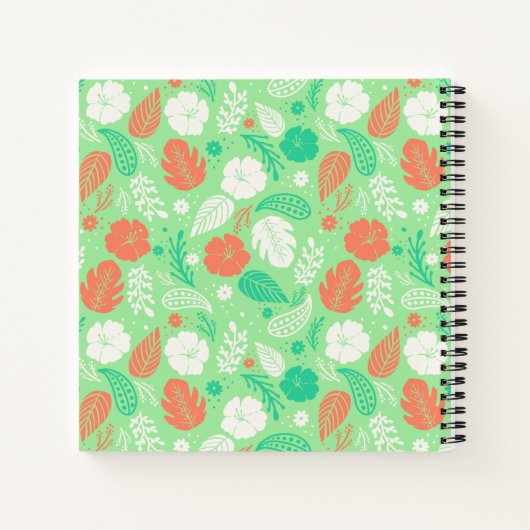 Carnet Motif de feuillage vert et orange (Dos)