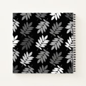 Carnet Motif de feuille aînée noir blanc gris (Dos)