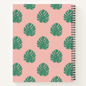 Carnet Motif de feuille de Monstera Tropical Rose et Vert (Dos)
