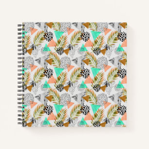 Carnet Motif de feuille géométrique Tropical Abstrait
