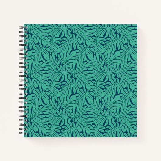 Carnet Motif de feuille tropicale Monstera (Devant)