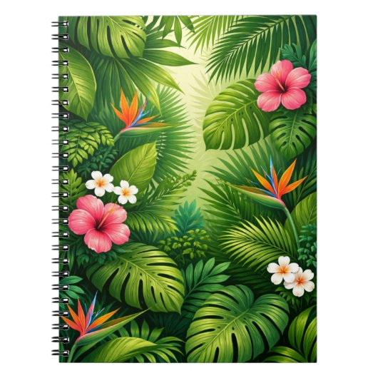 Carnet Motif de feuilles de jungle tropicale (Devant)