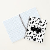 Carnet Motif de feuilles tropicales d'été noir et blanc (Intérieur)