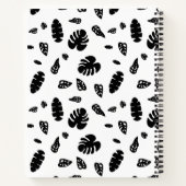 Carnet Motif de feuilles tropicales d'été noir et blanc (Dos)