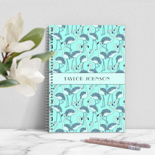 Carnet Motif de Flamants roses bleu moderne