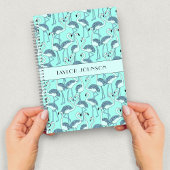 Carnet Motif de Flamants roses bleu moderne