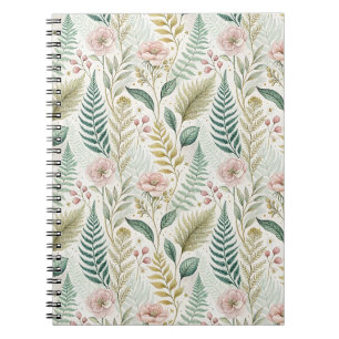 Carnet Motif de fleur botanique florale rose peint à la m