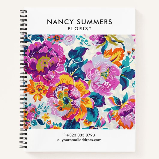Carnet Motif de fleur coloré (Devant)