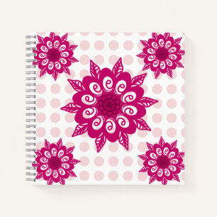 Carnet Motif de fleur de kaléidoscope abstrait coloré par