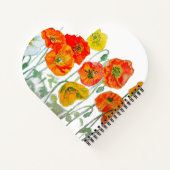 Carnet Motif de fleur de pavot rouge orange aquarelle (Dos)
