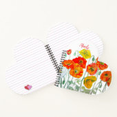 Carnet Motif de fleur de pavot rouge orange aquarelle (Intérieur)