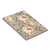 Carnet motif de fleur marron sur fond bleu (Côté Droit)