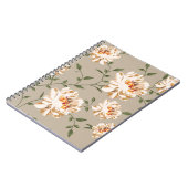 Carnet motif de fleur marron sur fond bleu (Côté gauche)