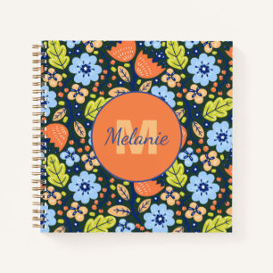 Carnet Motif de fleur personnalisé moderne coloré joli