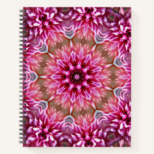 Carnet Motif de fleur rose mandala géométrique-67545