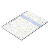 Carnet Motif de fleur sauvage bleue et jaune avec nom per (Côté gauche)