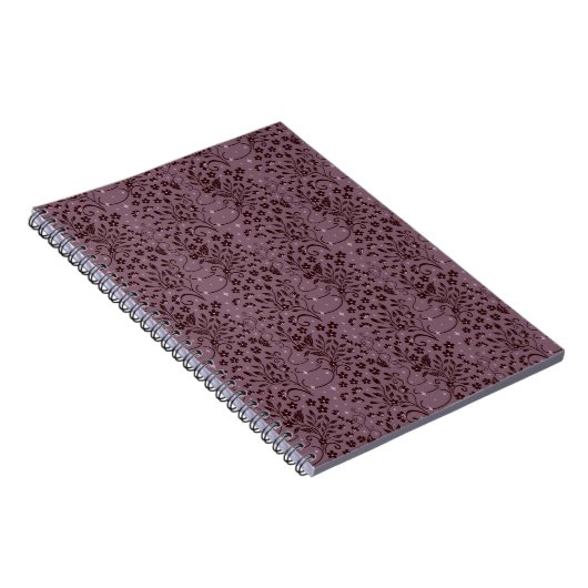 Carnet Motif de fleur violet foncé avec des étoiles (Côté Droit)
