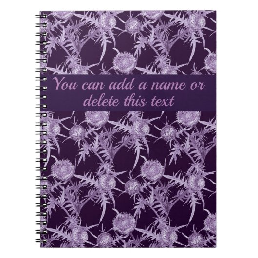 Carnet Motif de fleur violette de chardon (Devant)