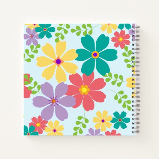 Carnet Motif de Fleur vive moderne Monogramme (Dos)
