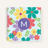 Carnet Motif de Fleur vive moderne Monogramme (Devant)