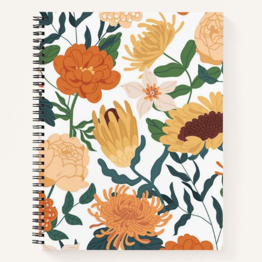 Carnet Motif de fleurs (Devant)