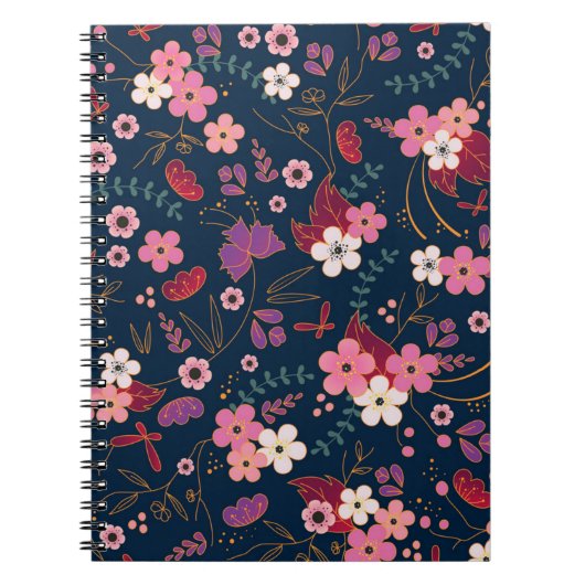 Carnet Motif de fleurs (Devant)