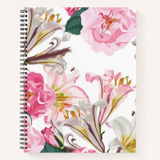 Carnet Motif de fleurs (Devant)