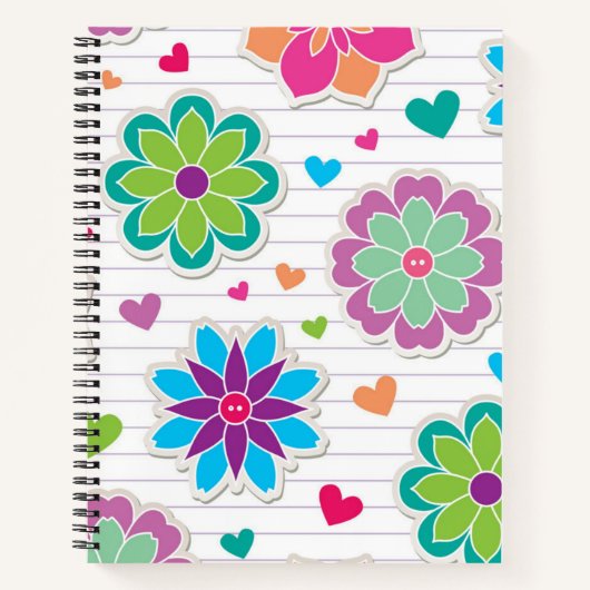 Carnet Motif de fleurs (Devant)