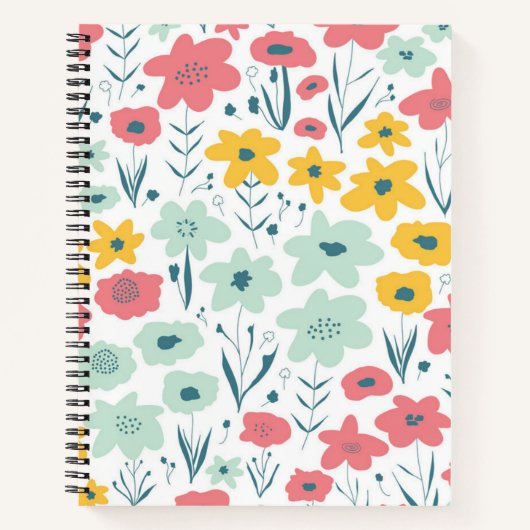 Carnet Motif de fleurs (Devant)