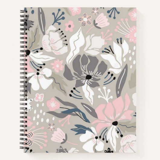 Carnet Motif de fleurs (Devant)
