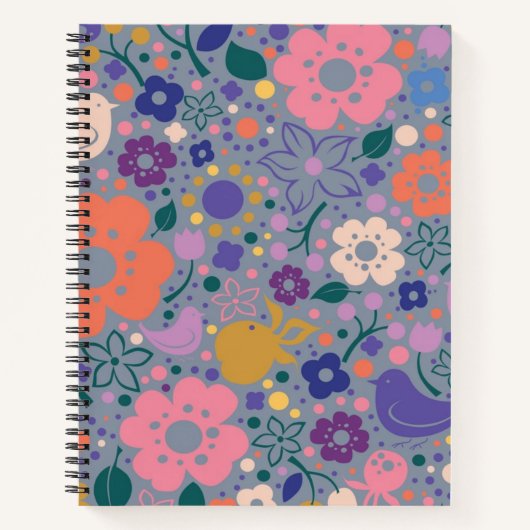 Carnet Motif de fleurs (Devant)