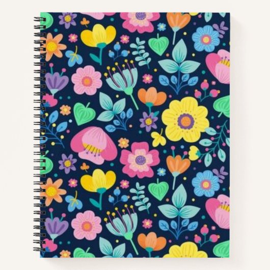 Carnet Motif de fleurs (Devant)