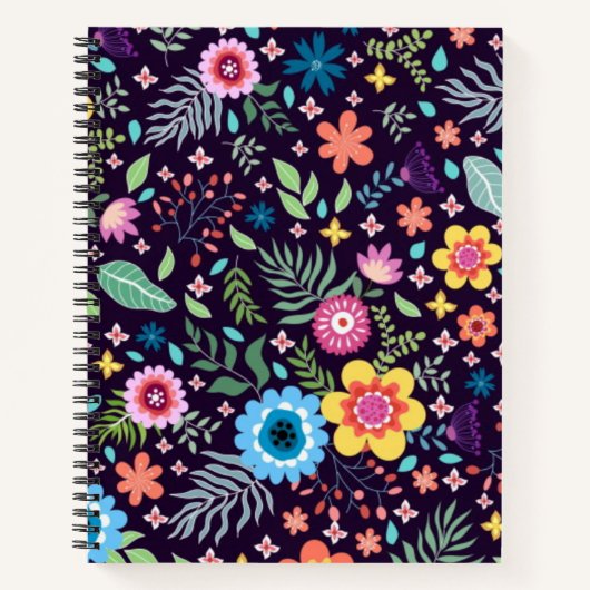 Carnet Motif de fleurs (Devant)