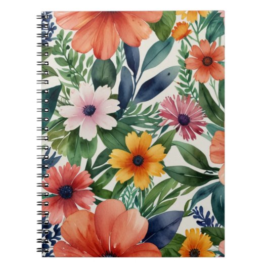 Carnet Motif de fleurs (Devant)