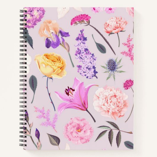 Carnet Motif de fleurs (Devant)