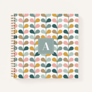 Carnet Motif de fleurs à initiale de monogramme carré