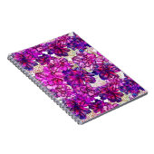 Carnet Motif De Fleurs Abstraites Roses Et Violettes (Côté Droit)