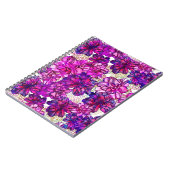 Carnet Motif De Fleurs Abstraites Roses Et Violettes (Côté gauche)