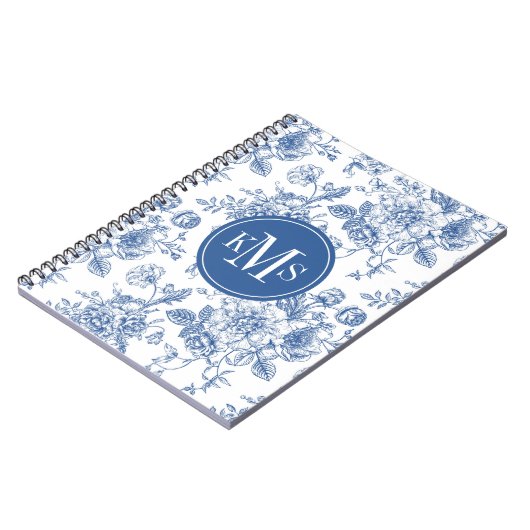 Carnet Motif de fleurs bleues (Côté gauche)