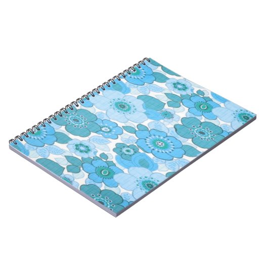 Carnet Motif de fleurs bleues (Côté gauche)