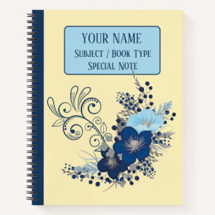 Carnet Motif de fleurs, bloc-notes de composition florale